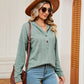 Full Size Half-Button Dropped Shoulder Hoodie