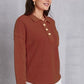 Women's CallistaAnn Quarter Button Dropped Shoulder Sweatshirt
