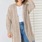 Cable-Knit Open Front Dropped Shoulder Cardigan
