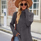 Laken Jay Ribbed Turtleneck Long Sleeve Slit Knit Top