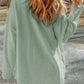 Pocketed Button Up Droppped Shoulder Jacket