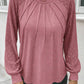 Heathered Round Neck Long Sleeve T-Shirt
