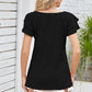 Full Size Square Neck Flutter Sleeve Top