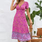 Printed Surplice Short Sleeve Dress