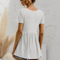 V-Neck Short Sleeve Babydoll Top
