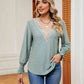 Contrast Flounce Sleeve Blouse