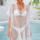 SO SUMMER One Size Fringe Trim Openwork Cover Up