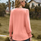 Full Size Puff Sleeve Pleated Blouse