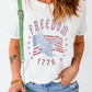 Women's Full Size FREEDOM 1776 Graphic Tee