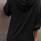 Full Size Buttoned Drop Shoulder Hoodie