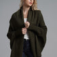One Size Dolman Sleeve Open Front Ribbed Trim Longline Cardigan
