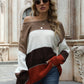 Color Block Round Neck Sweater