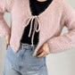 Noelle One Size Tied Open Front Dropped Shoulder Cardigan