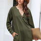 Adrienne Full Size Notched Neck Long Sleeve Romper