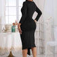 Sophia Tie Detail Round Neck Midi Dress