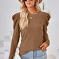 Round Neck Puff Sleeve Blouse
