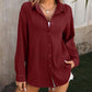 Button Up Dropped Shoulder Shirt