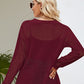 Lace-Up Slit Knit Top