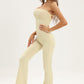 Jessica Anne Beauty Lace-Up Strapless Jumpsuit