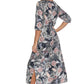 Printed Slit Night Dress with Pockets