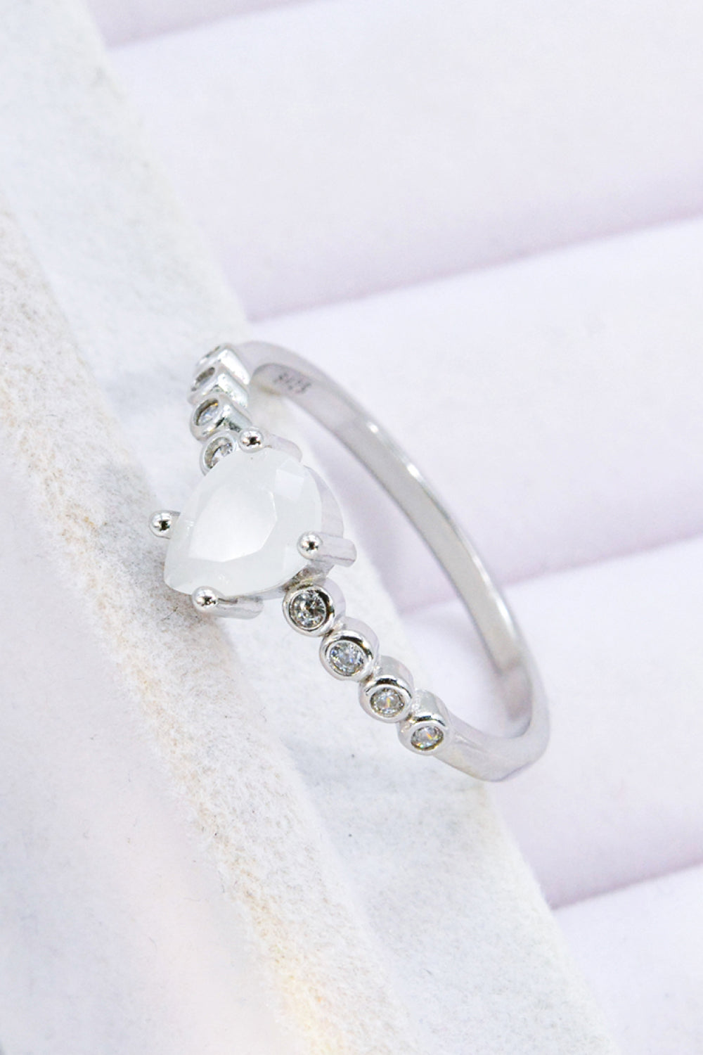 Women's Teardrop Natural Moonstone Ring