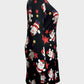 Plus Size Christmas Santa Printed Round Neck Dress