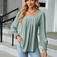 Full Size Square Neck Puff Sleeve Blouse