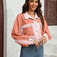 Color Block Crop Jacket with Pockets
