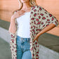 Printed Open Front Half Sleeve Cardigan