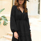 Amelia Tie Neck Long Sleeve Midi Tiered Dress