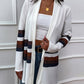 Color Block Open Front Cardigan