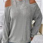 Round Neck Cold Shoulder Sweater
