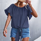 Women's Flutter Sleeve Tie-Front Blouse