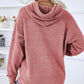 LoversLane Texture Drawstring Long Sleeve Hooded Sweater