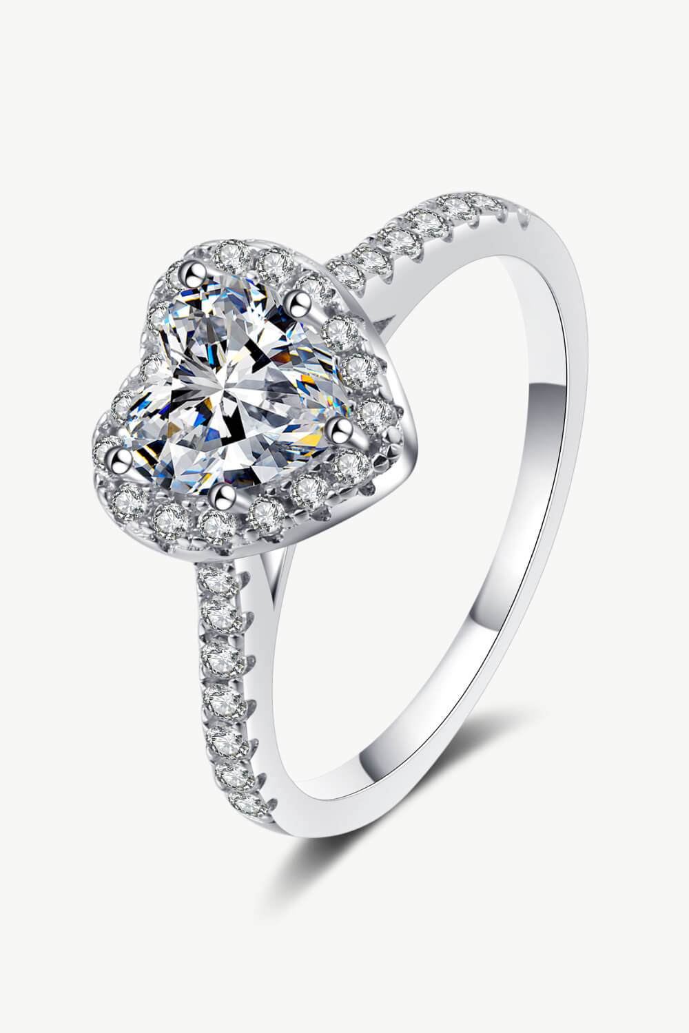 Women's 1 Carat Moissanite Heart-Shaped Ring