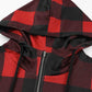 Drawstring Plaid Half Zip Hoodie