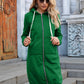 Full Size Zip-Up Longline Hoodie with Pockets