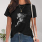 Horse Round Neck Short Sleeve T-Shirt