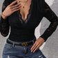 Lace Plunge Long Sleeve Bodysuit