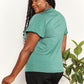 Full Size Double Take Ruched V-Neck Short Sleeve T-Shirt