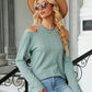 Full Size Dropped Shoulder Long Sleeve Blouse
