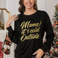 Christmas Time MAMA IT'S COLD OUTSIDE Full Size Graphic Dropped Shoulder Sweatshirt