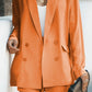 HANNAH MEA Full Size Longline Blazer and Shorts Set with Pockets