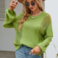 Beauteous Openwork Round Neck Dropped Shoulder Knit Top