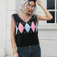 Geometric V-Neck Sweater Vest
