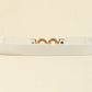 Black, Caramel, or White One Size PU Leather Belt