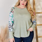 Hailey & Co Full Size Printed Round Neck Blouse