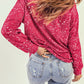 Women's Full Size Contrast Splash Drop Shoulder Sweatshirt