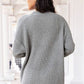 Button Up Charcoal Gray Long Sleeve Cardigan with Pockets