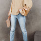 Full Size Sequin Waffle-Knit Blouse
